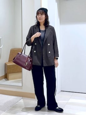 「アイテム（テーラードジャケット）」を使った、nonさん（レディース・166cm・40代）の秋コーディネート