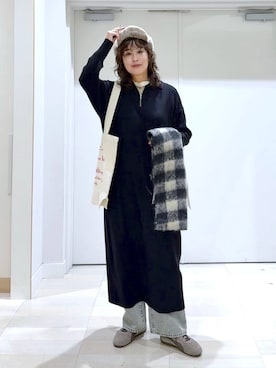 「アイテム（マフラー）」を使った、nonさん（レディース・166cm・40代）の冬コーディネート