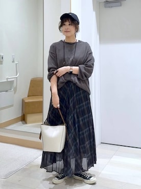 「アイテム（アクセサリー）」を使った、nonさん（レディース・166cm・40代）の秋コーディネート
