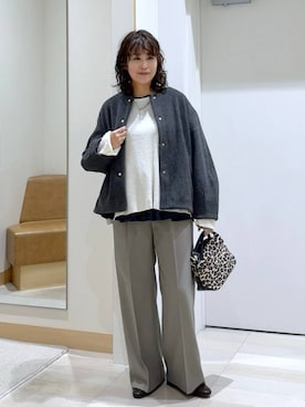 「アイテム（ノーカラーコート）」を使った、nonさん（レディース・166cm）の秋コーディネート