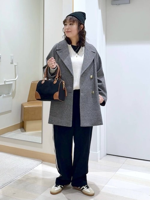 軽やかストレッチ襟2WAYミドルコート/499658