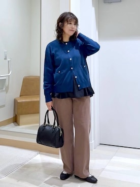 「アイテム（ボストンバッグ）」を使った、nonさん（レディース・166cm・40代）の秋コーディネート