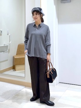 「アイテム（ボストンバッグ）」を使った、nonさん（レディース・166cm・40代）の秋コーディネート