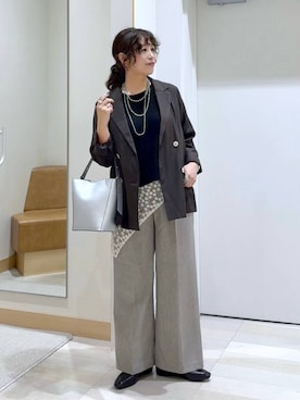 「GLOBAL WORK（グローバルワーク）のアイテム（テーラードジャケット）」を使った、nonさん（レディース・166cm）の秋コーディネート