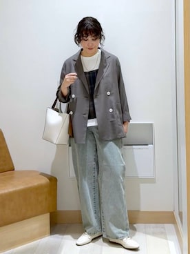 「アイテム（ジャケット/アウター）」を使った、nonさん（レディース・166cm・40代）の秋コーディネート
