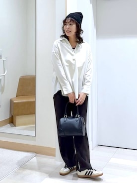 「アイテム（ボストンバッグ）」を使った、nonさん（レディース・166cm・40代）の秋コーディネート