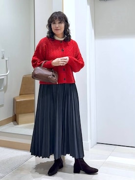 「アイテム（カーディガン/ボレロ）」を使った、nonさん（レディース・166cm・40代）の冬コーディネート