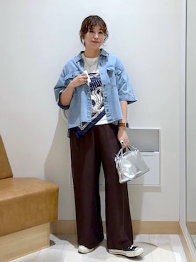 「アイテム（バンダナ/スカーフ）」を使った、nonさん（レディース・166cm・40代）の夏コーディネート