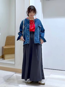 「アイテム（デニムジャケット）」を使った、nonさん（レディース・166cm・40代）の秋コーディネート