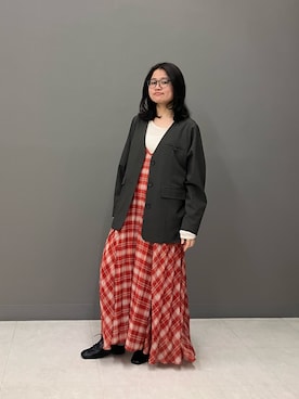 「KBF（ケイビーエフ）のアイテム（ジャケット/アウター）」を使った、sakasaka0222さん（レディース・160cm）の春コーディネート