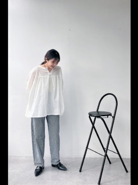 「AS KNOW AS plus（アズノゥアズプラス）のアイテム（シャツ/ブラウス）」を使った、yamanemakiさん（レディース・159cm）の夏コーディネート