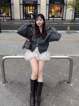 「アイテム（キャミソール、ブラック系）」を使った、sayaさん（レディース・158cm）の秋コーディネート