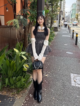「アイテム（カーディガン/ボレロ、ホワイト系）」を使った、sayaさん（レディース・158cm）の秋コーディネート