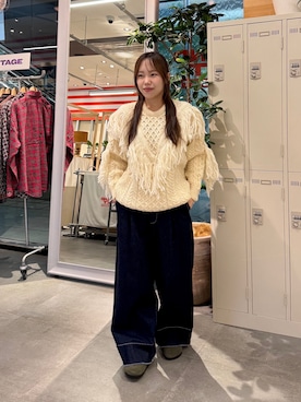 「アイテム（サンダル、グリーン系）」を使った、satsukiさん（レディース・157cm）の秋コーディネート