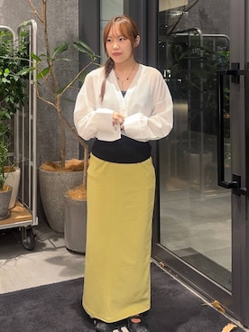 「アイテム（カーディガン/ボレロ）」を使った、satsukiさん（レディース・157cm）の夏コーディネート