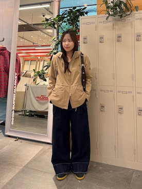 「アイテム（マウンテンパーカー）」を使った、satsukiさん（レディース・157cm）の秋コーディネート