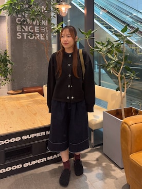 「アイテム（バッグ、グリーン系）」を使った、satsukiさん（レディース・157cm）の秋コーディネート