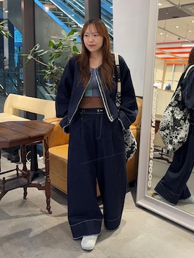 「秋服コーデ」｜「アイテム（デニムジャケット）」を使った、satsukiさん（レディース・157cm）の秋コーディネート