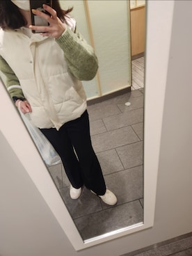 「Honeys（ハニーズ）のアイテム（ベスト）」を使った、namiさん（レディース・161cm）の春コーディネート