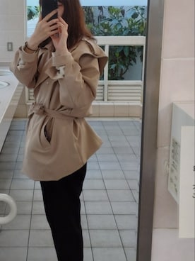 「GRL（グレイル）のアイテム（トレンチコート）」を使った、namiさん（レディース・161cm）の春コーディネート