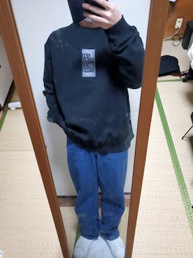 「BlackEyePatch（ブラックアイパッチ）のアイテム（スウェット）」を使った、yutow0510さん（メンズ・172cm）の冬コーディネート