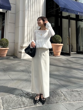 低身長サイズあり】マキシIラインスカートを使った人気ファッション
