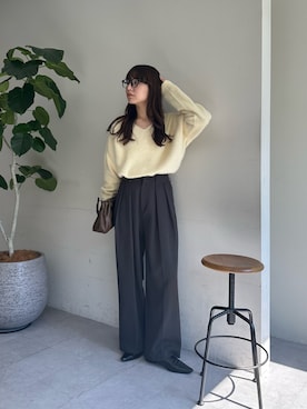「CAPRICIEUX LE'MAGE（カプリシューレマージュ）のクラウディギャザーバッグ（ショルダーバッグ）」を使った、misaki_lemageさん（レディース・158cm）の夏コーディネート