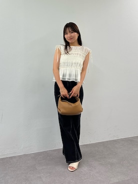 「ぺプラムトップス」｜misaki_lemageさん（レディース・158cm）の夏コーディネート