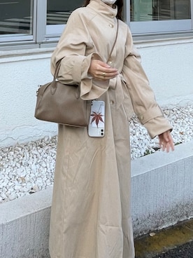 「淡色」｜「アイテム（トレンチコート）」を使った、ao🧺さん（レディース・148cm）の冬コーディネート