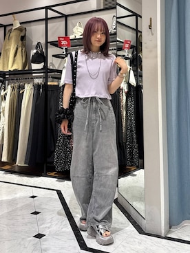 「LOWRYS FARM（ローリーズファーム）のLFガラトートBAG 284403（トートバッグ）」を使った、hinaさん（レディース・156cm・20代）の夏コーディネート