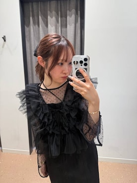 「LOWRYS FARM（ローリーズファーム）のバレエシューズ 1049086（バレエシューズ、ブラック系）」を使った、hinaさん（レディース・156cm）の秋コーディネート