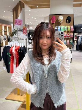 「LOWRYS FARM（ローリーズファーム）のアイテム（ベスト）」を使った、hinaさん（レディース・156cm）の夏コーディネート