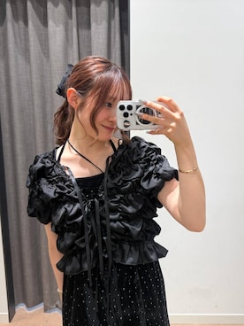 「LOWRYS FARM（ローリーズファーム）のdayme/マーメイドキャミワンピース　1052590（ワンピース、グレー系）」を使った、hinaさん（レディース・156cm）の秋コーディネート