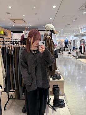 「LOWRYS FARM（ローリーズファーム）のメランジフードニットプルオーバー  581131（ニット/セーター）」を使った、hinaさん（レディース・156cm）の秋コーディネート