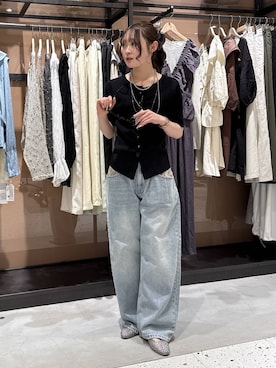 「LOWRYS FARM（ローリーズファーム）のEYEWEAR2　284583（サングラス、その他）」を使った、hinaさん（レディース・156cm）の春コーディネート