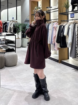 「LOWRYS FARM（ローリーズファーム）のアイテム（ワンピース）」を使った、hinaさん（レディース・156cm）の秋コーディネート