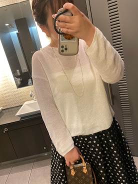 「SLOBE IENA（スローブイエナ）のアイテム（ニット/セーター）」を使った、mo97guさん（レディース・163cm）の夏コーディネート