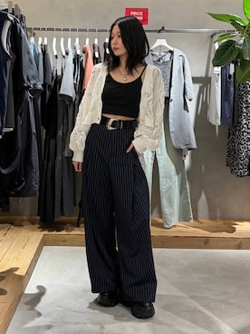 「PAGEBOY（ページボーイ）のプラットチャンキースニーカー（スニーカー、ブラック系）」を使った、Ruuさん（レディース・158cm）の夏コーディネート