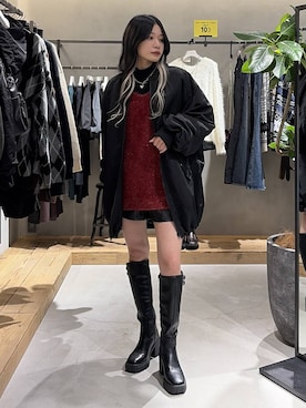 「PAGEBOY（ページボーイ）のモンスターパーカーコート【フード取り外し可能・軽量】（ブルゾン）」を使った、Ruuさん（レディース・158cm）の秋コーディネート