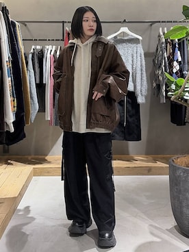「アイテム（パーカー）」を使った、Ruuさん（レディース・158cm・20代）の秋コーディネート