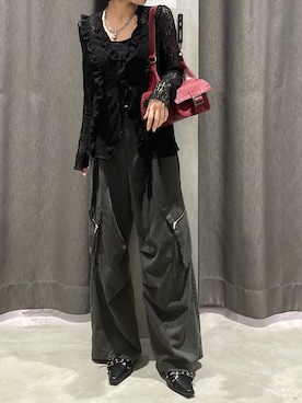 「アイテム（カーゴパンツ）」を使った、Ruuさん（レディース・158cm）の夏コーディネート