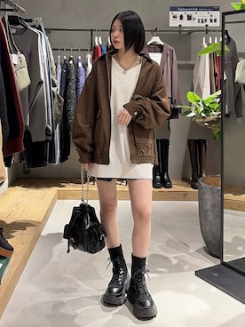 「アイテム（ブルゾン）」を使った、Ruuさん（レディース・158cm・20代）の秋コーディネート