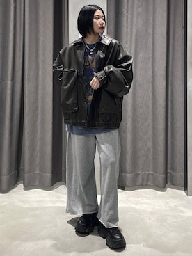 「アイテム（スウェットパンツ）」を使った、Ruuさん（レディース・158cm・20代）の秋コーディネート