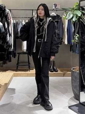 「PBLIM（ページボーイリム）のアイテム（ブルゾン）」を使った、Ruuさん（レディース・158cm）の秋コーディネート