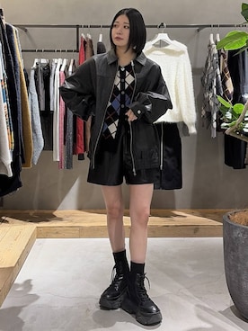 「アイテム（ブルゾン）」を使った、Ruuさん（レディース・158cm・20代）の秋コーディネート