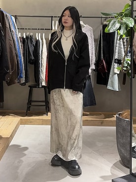 「アイテム（パーカー）」を使った、Ruuさん（レディース・158cm・20代）の冬コーディネート