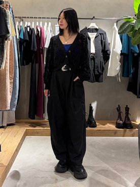 「PAGEBOY（ページボーイ）のヴィンテージバックルベルト（ベルト、ブラック系）」を使った、Ruuさん（レディース・158cm）の春コーディネート