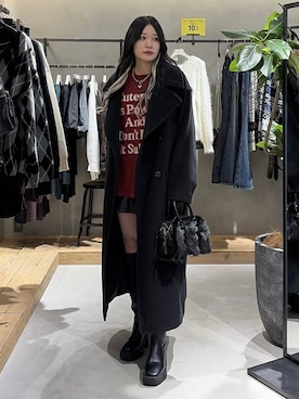 「アイテム（チェスターコート）」を使った、Ruuさん（レディース・158cm）の秋コーディネート