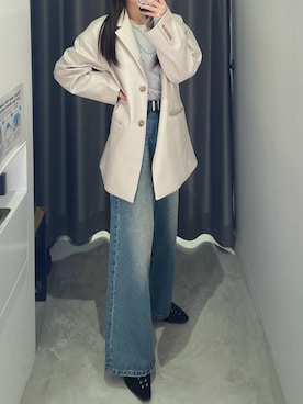 「PAGEBOY（ページボーイ）のアイテム（ジャケット/アウター）」を使った、Ruuさん（骨格ナチュラル・レディース・158cm）の冬コーディネート