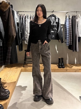 「PAGEBOY（ページボーイ）の3レンチェーンハートネックレス（ネックレス、シルバー系）」を使った、Ruuさん（レディース・158cm）の秋コーディネート